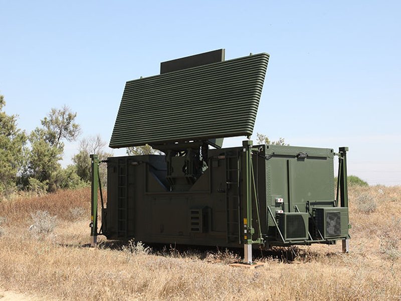 A mobile radar array deployed in open terrain