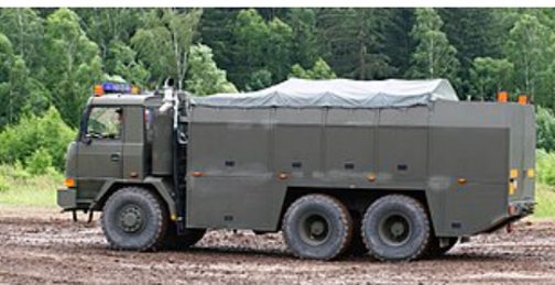 A military cargo transport truck